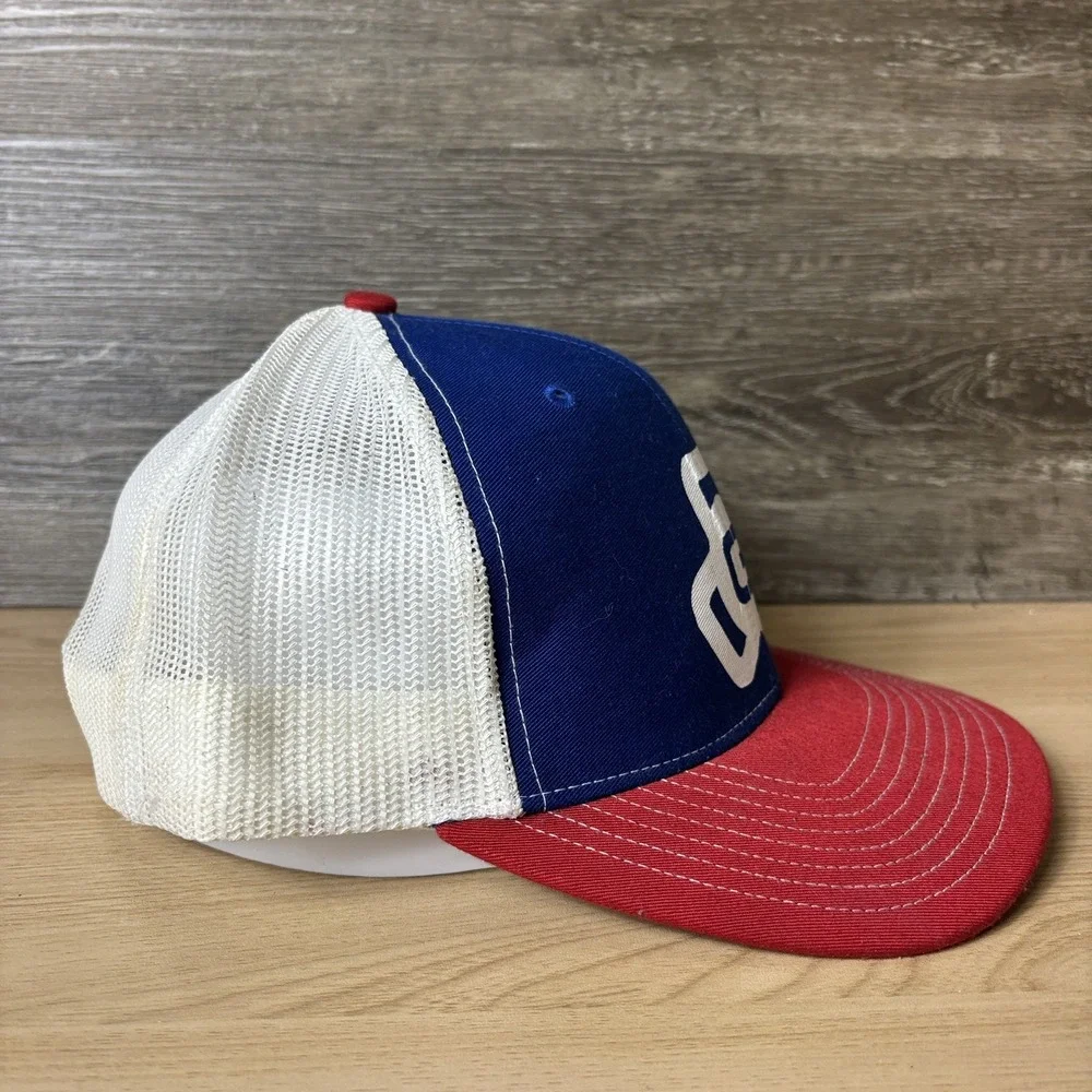 Garage Gym Barbell Hat Cap Snap Back Blue Red White Trucker Mesh Mens Fitness